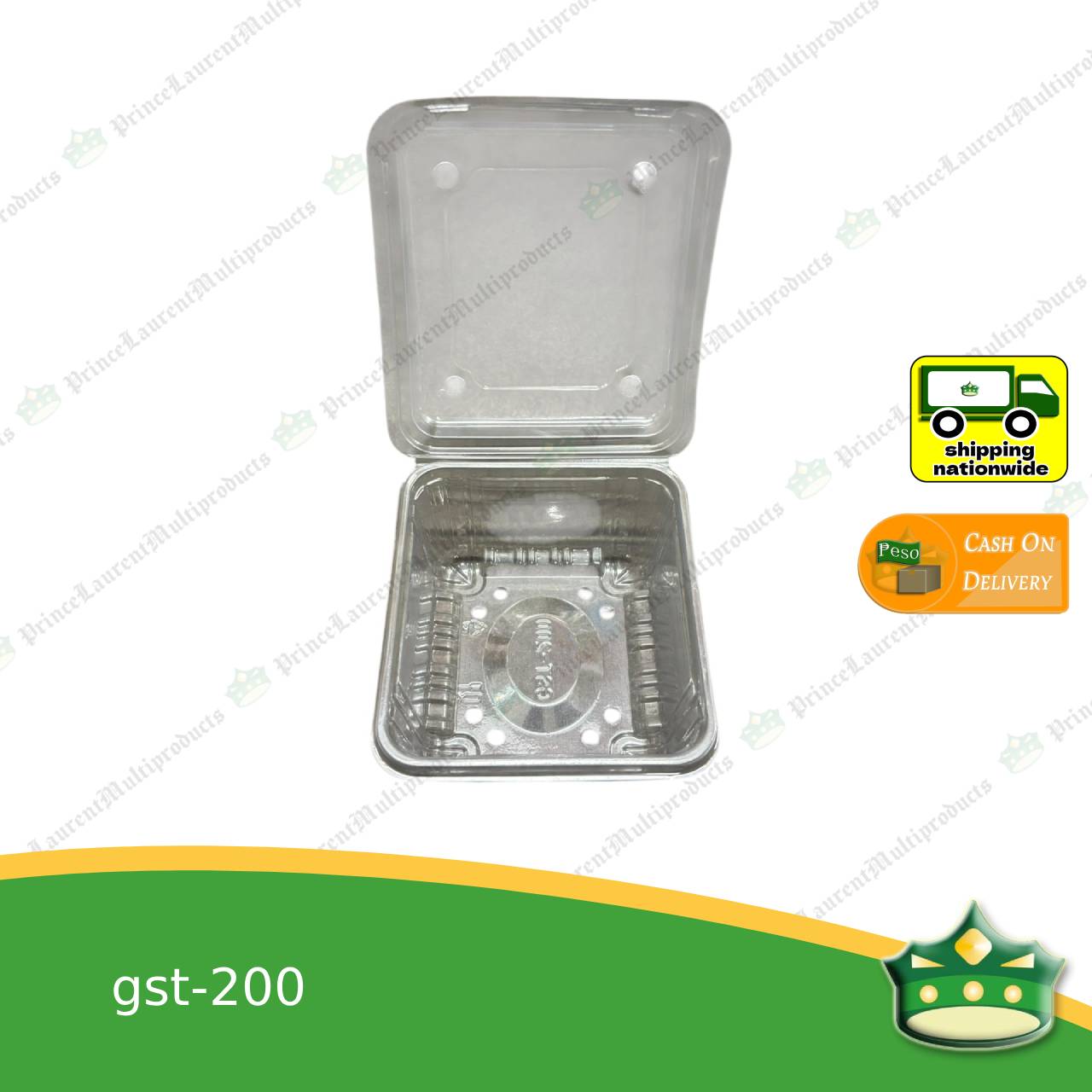 [50 pcs] clear PET clamshell container for fruits and vegetables GST-200