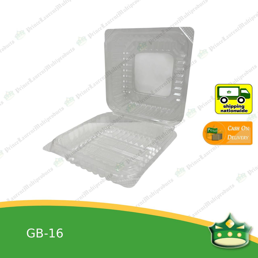 [50 pcs] clear clamshell GB16 OPS clearview food containers for any food products, jap cake, muffins, cakes, hopia, cupcakes, salad, fruit, baked goods