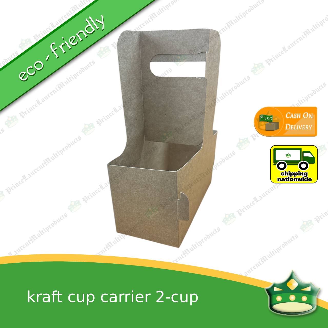 [50 pcs] kraft cup carrier carton 2-cups to 4-cups for take out of beverages, milktea, coffee