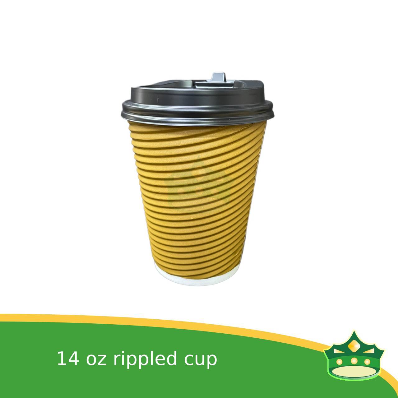 [25 pcs] rippled coffee cup brown 9oz or 14oz for brew coffee, brew tea, hot chocolate or any hot beverages