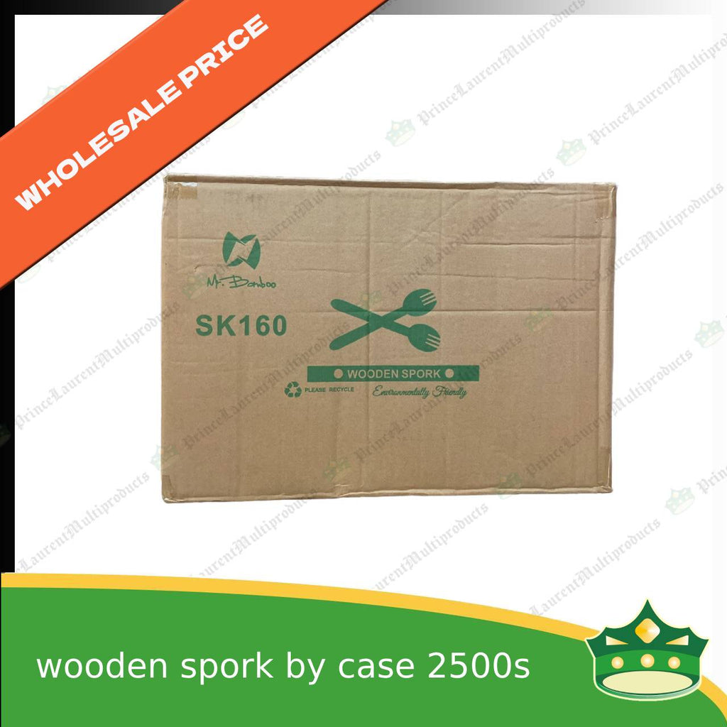 [1 case] wooden spork combi disposable biodegradable cutleries for takeouts as utensils