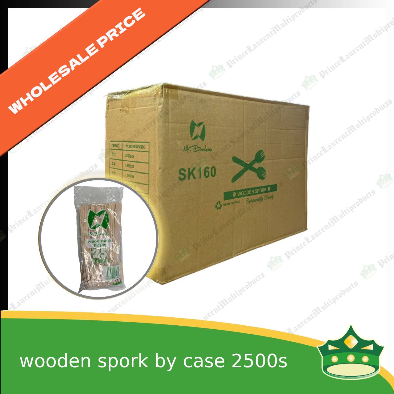 [1 case] wooden spork combi disposable biodegradable cutleries for takeouts as utensils