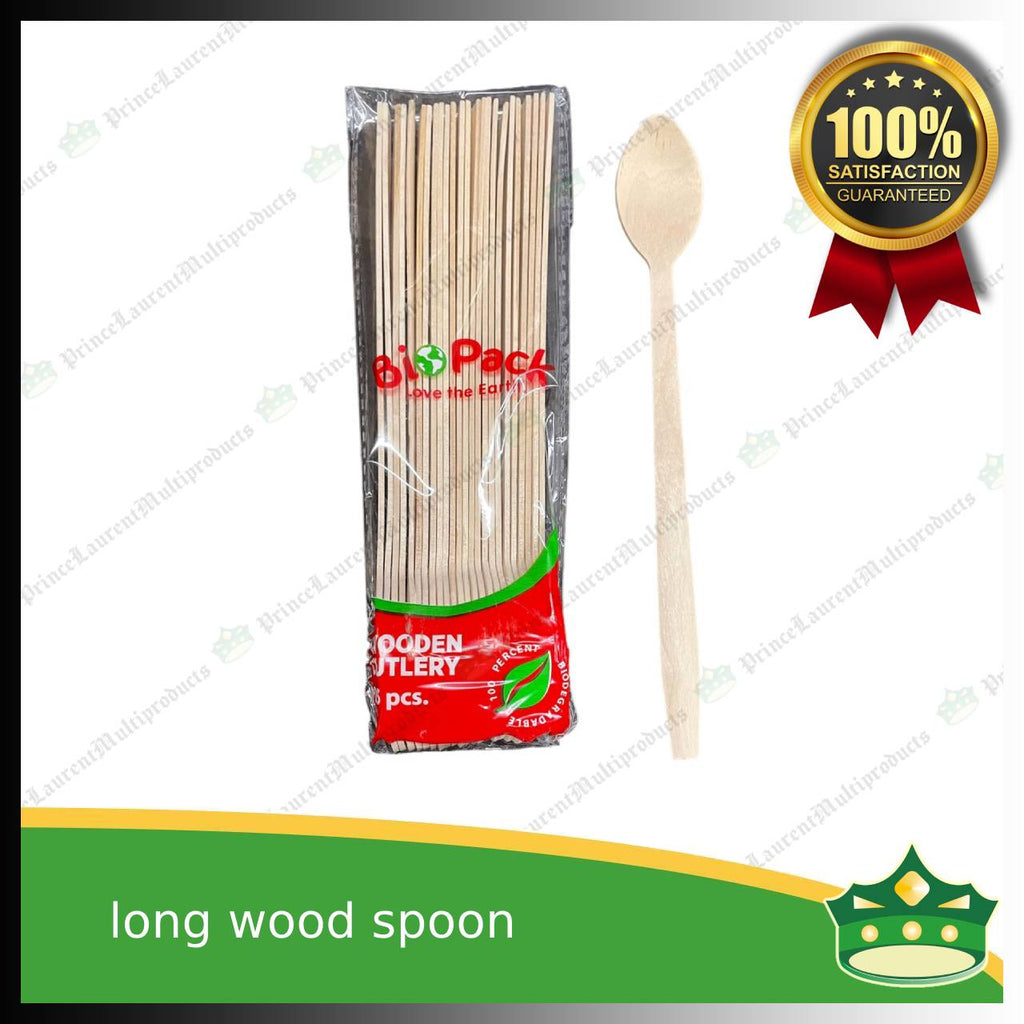 [25 pcs] halo halo wooden spoon long 20cm disposable biodegradable cutleries as spoon for halo-halo