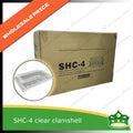 [500 pcs] clear clamshell SHC-4 OPS clearview food containers for any food products, leche flans, tarts, macaroons, salad, fruits, baked goods