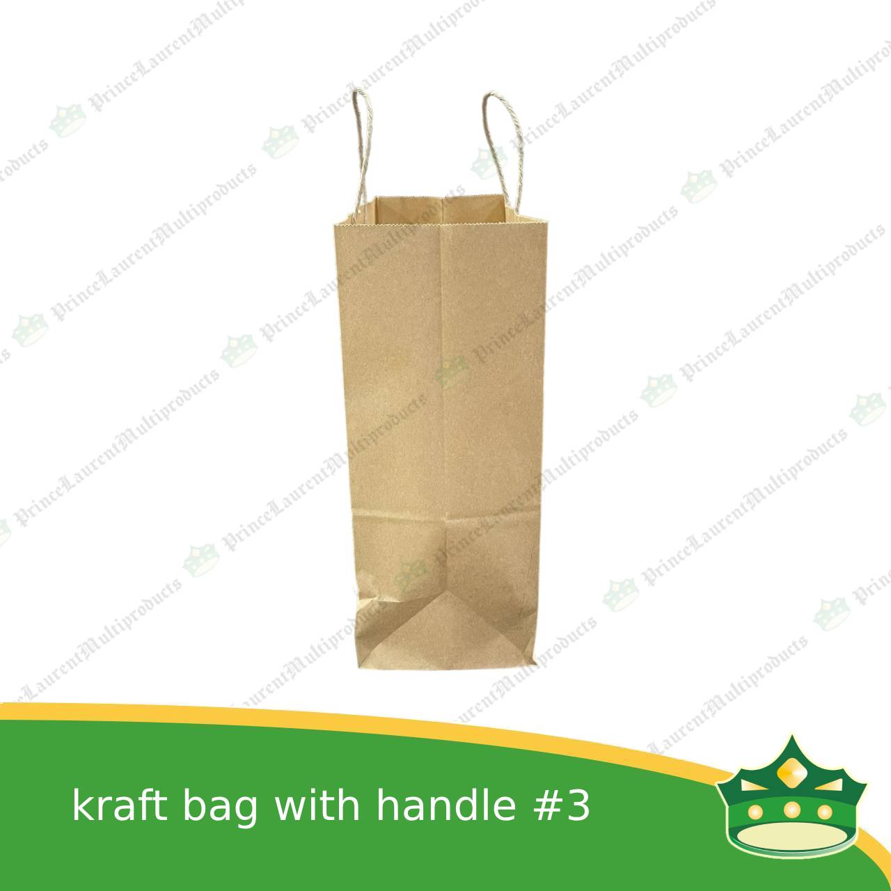 [25 pcs] kraft paper bag with handle #3 (275x142x336mm)