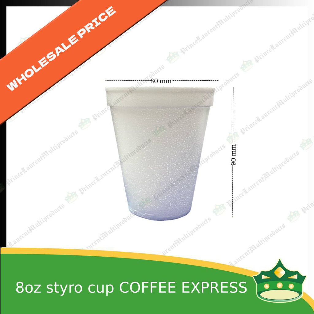 [1 case] 8oz styro cup Coffee express brand for hot coffee, hot tea or hot chocolate and other hot beverages