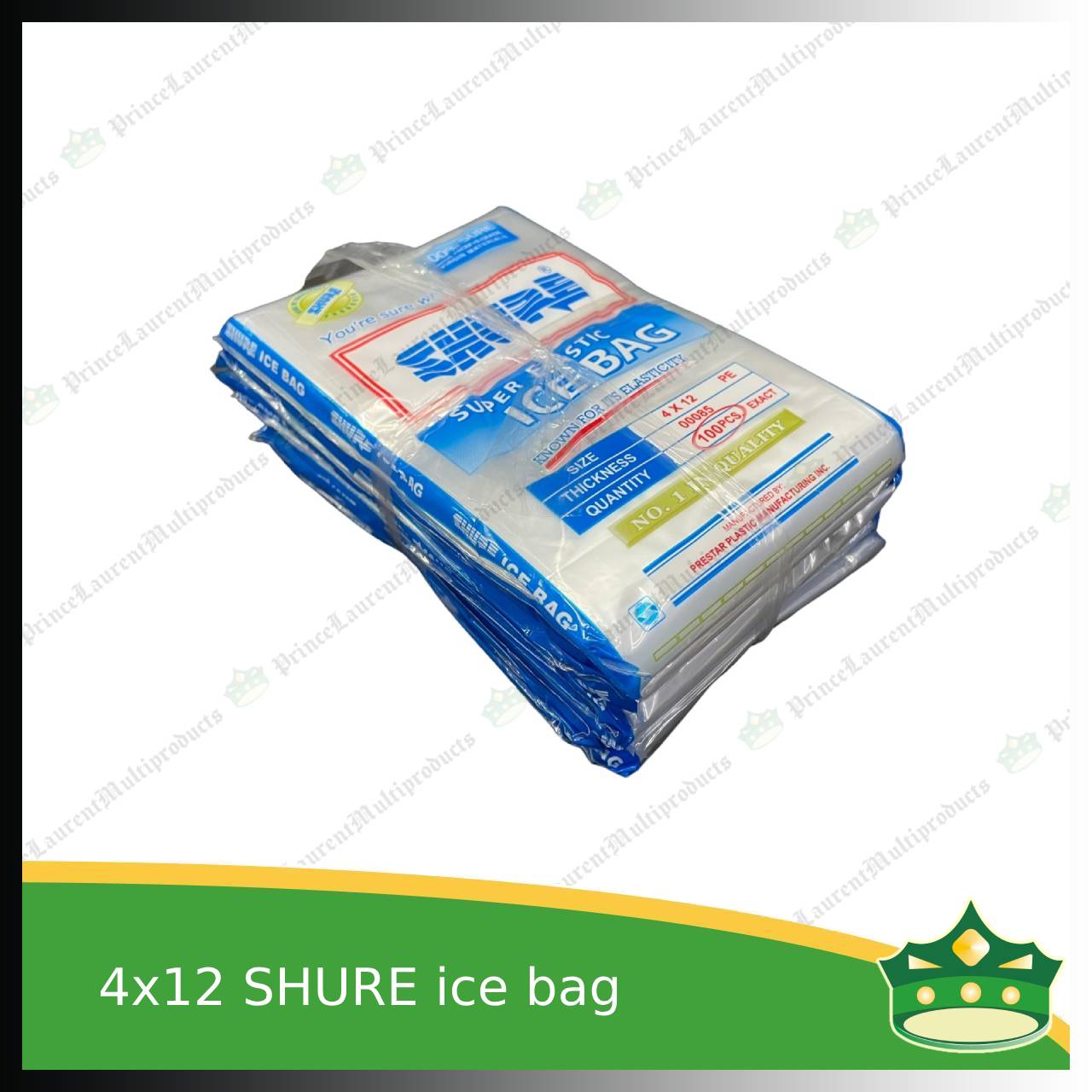 [500 pcs] SHURE plastic ice bag, ice tubig, ice water 4x12 inches