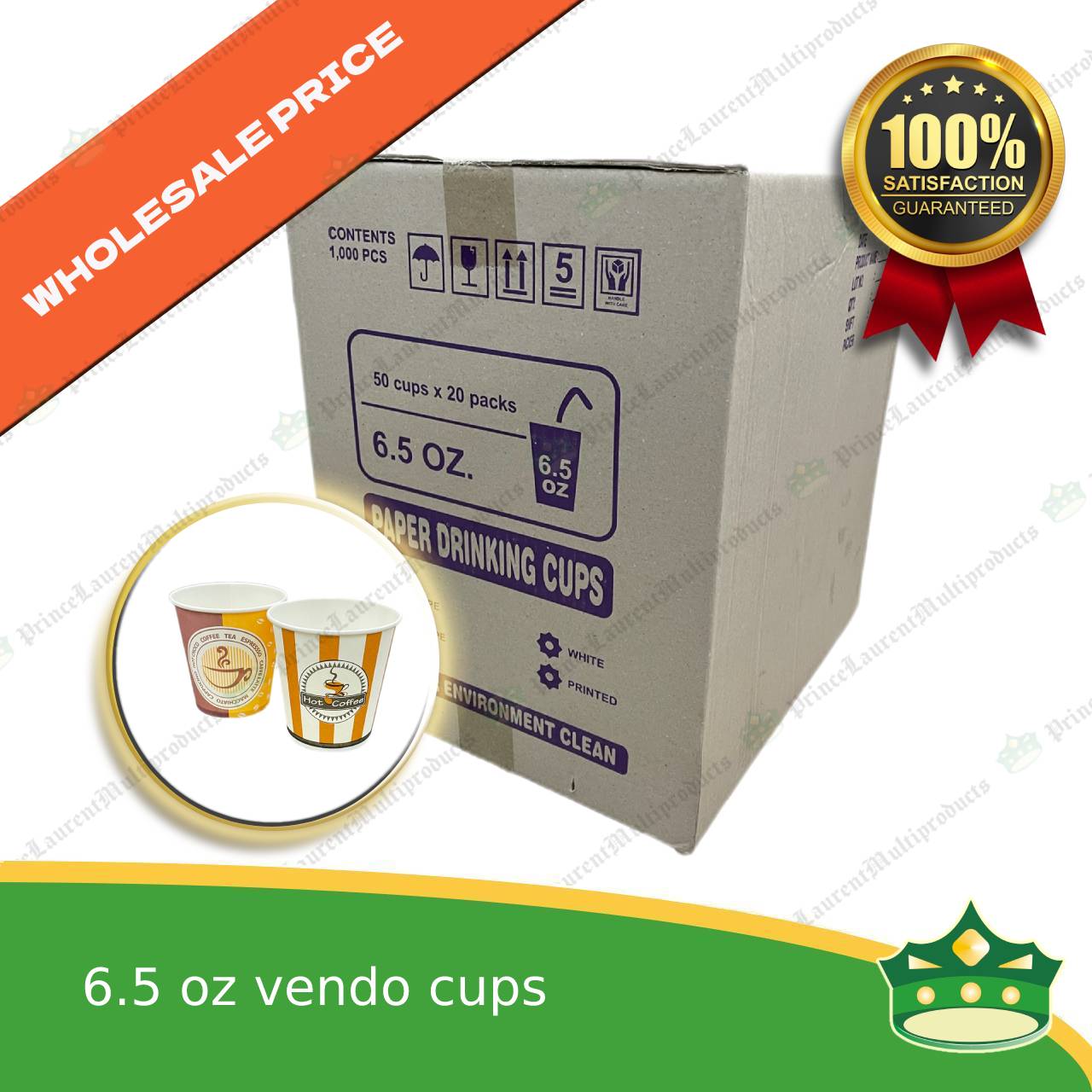 [1000 pcs] vendo machine paper cup 6.5 oz perfect fit compatible with coffee vending machine