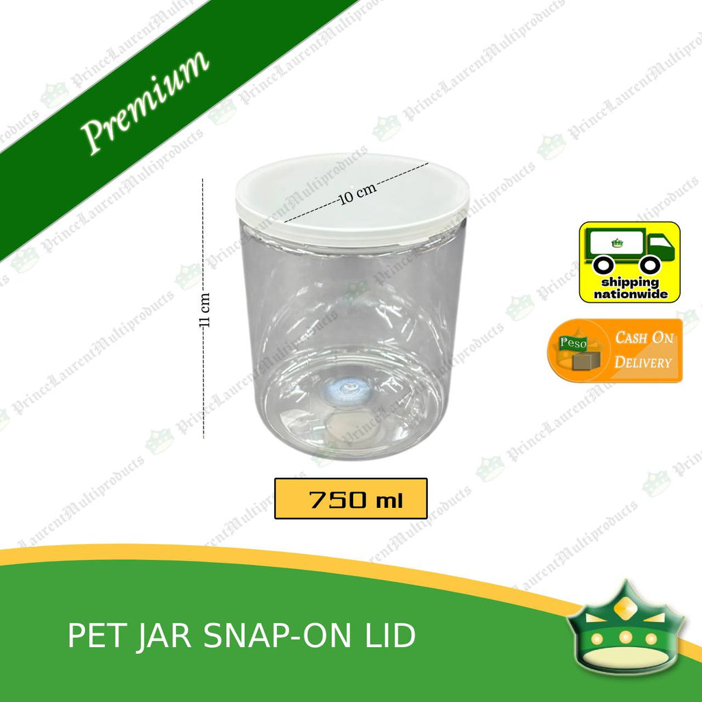 [1 pack] PET jar with snap-on lid (370ml / 750ml) as gift containers of delicacies, baked products