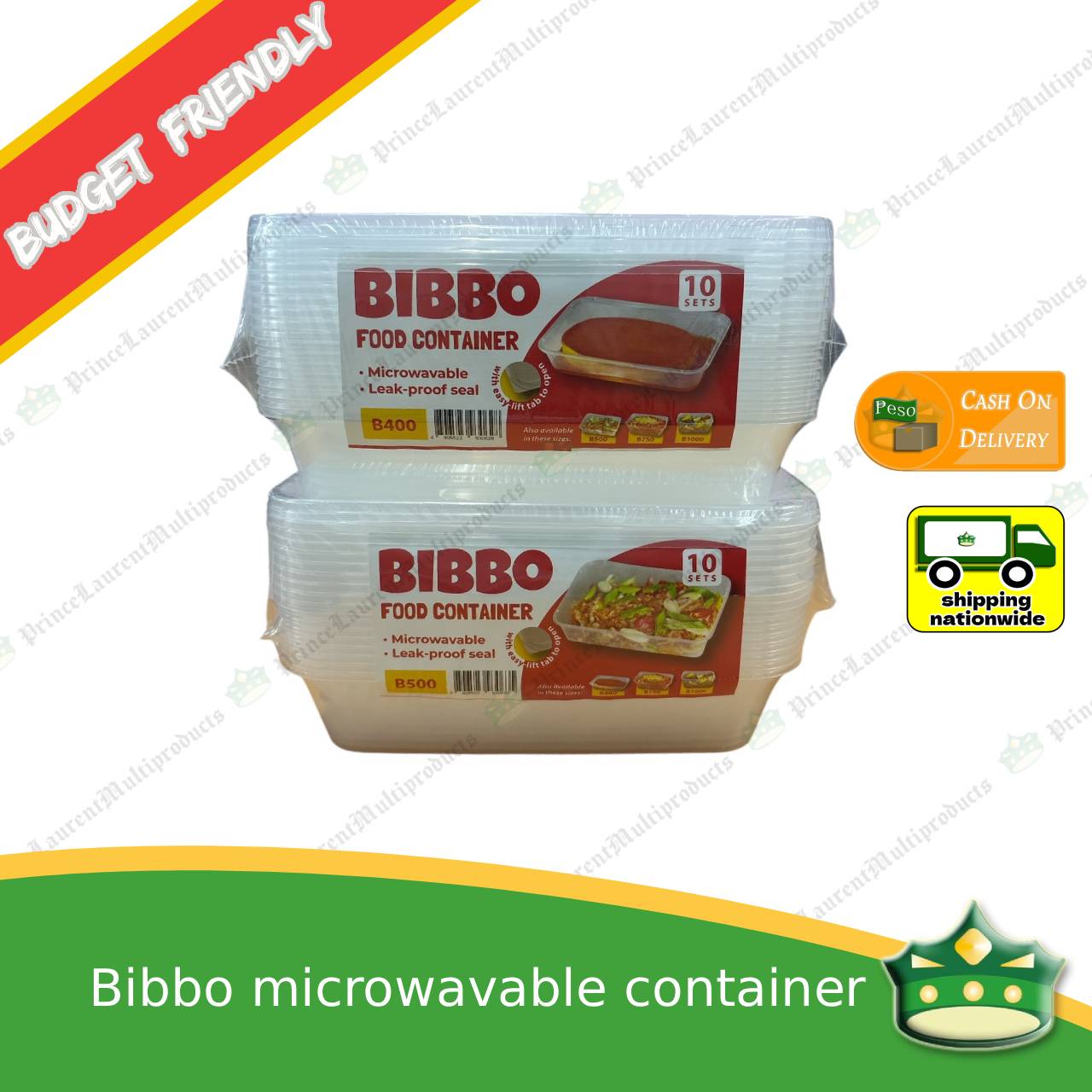 [10 pcs] Bibbo 400/500ml microwavable container for packed meals, rice meal, packed lunch