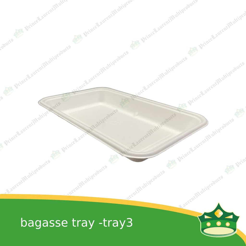 [25 pcs] bagasse paper tray rectangular 6x9 inches fruit tray as grocery packaging, fruit repacking, vegetable repacking, meat repackaging, frozen products repacking, produce packing