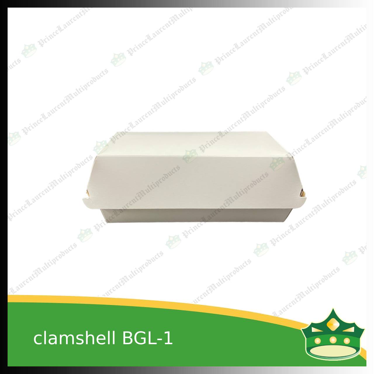 [50 pcs] clamshell white rectangular BGL-1 food box for take-out packed lunch meals