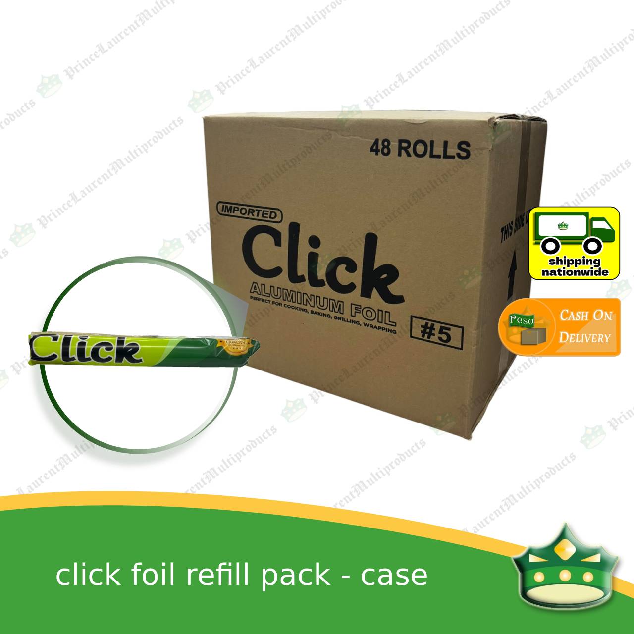 [1 case] CLICK aluminum foil refill packs (48 rolls) for wrapping food, embotido, bangus, inihaw