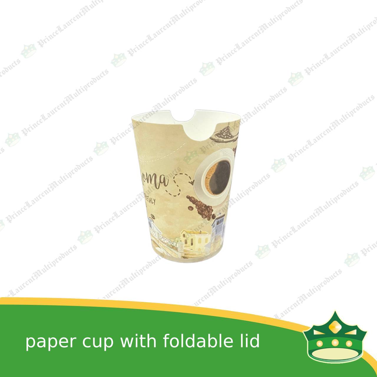 [50 pcs] paper cup with foldable lid for small cup take outs, taste test, promotional cups
