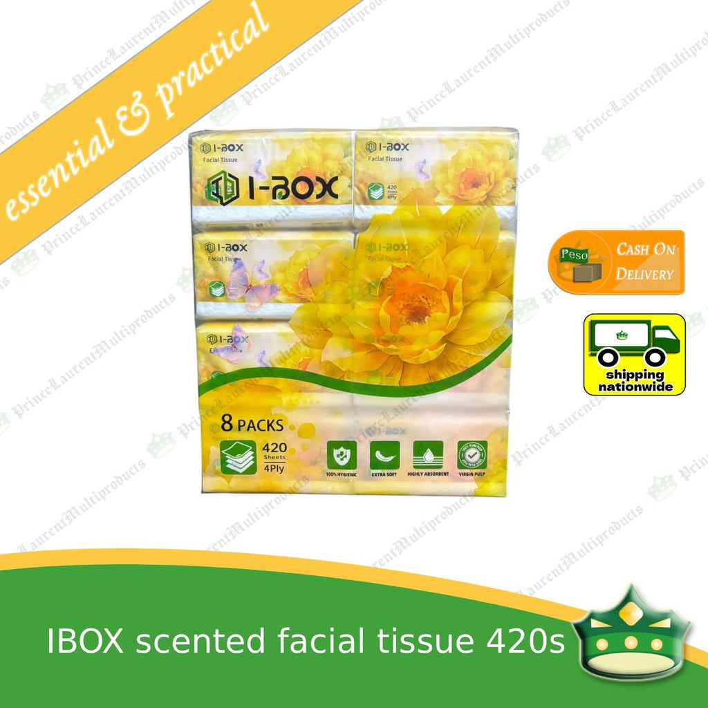 [420 sheets] facial tissue scented floral white 420's IBOX for personal, office or household uses