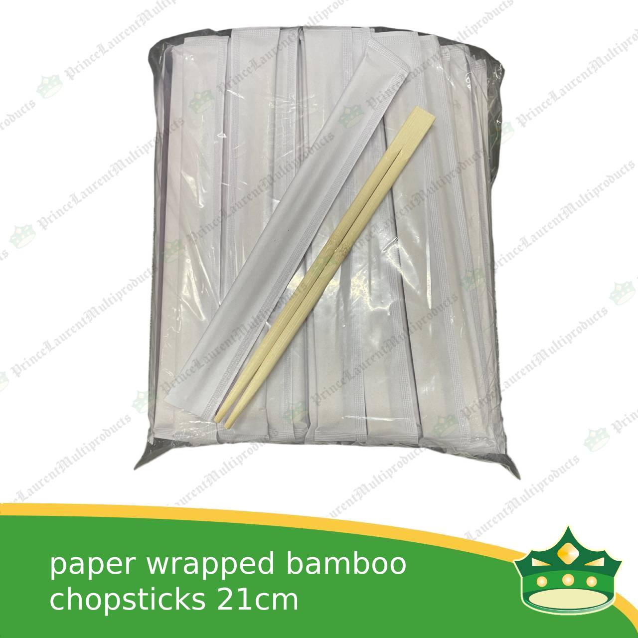 [100 pcs] individually paper wrapped bamboo chopsticks 21cm as disposable biodegradable cutleries for takeouts as utensils