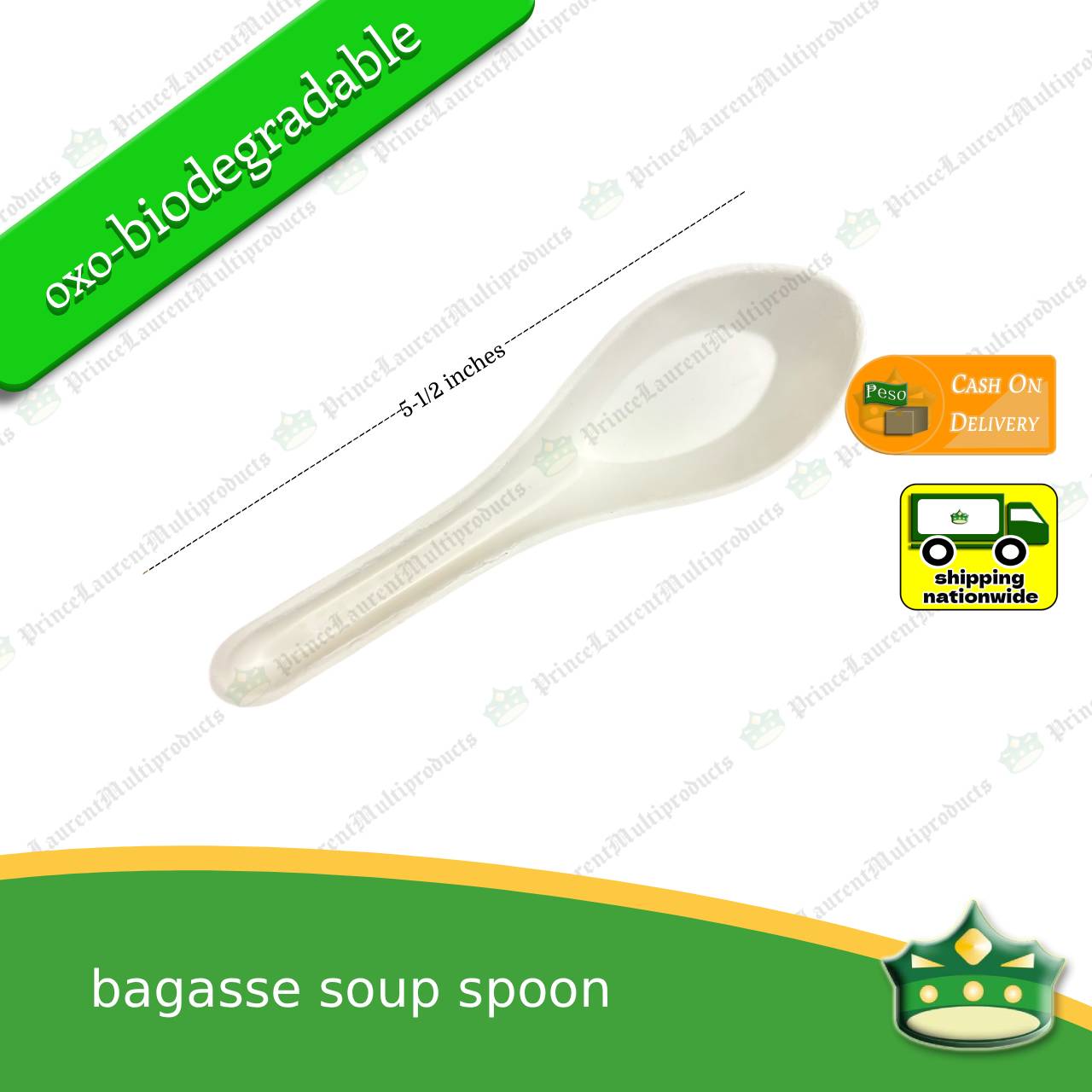 [25 pcs] bagasse soup spoon or biodegradable disposable Chinese spoon for soups, desserts