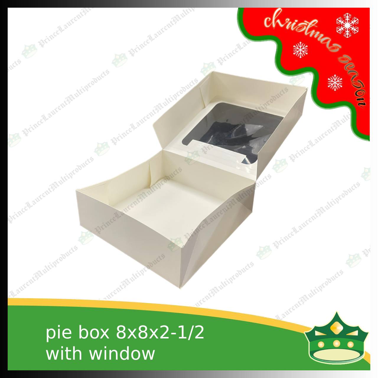[25 pcs] pie box 8x8 inches with pvc window for pies cakes & pastries
