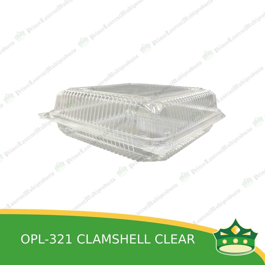 [50 pcs] clear clamshell OPL-321 OPS clearview food containers for any food products, muffins, cakes, chiffon, cupcakes, salad, fruit, baked goods
