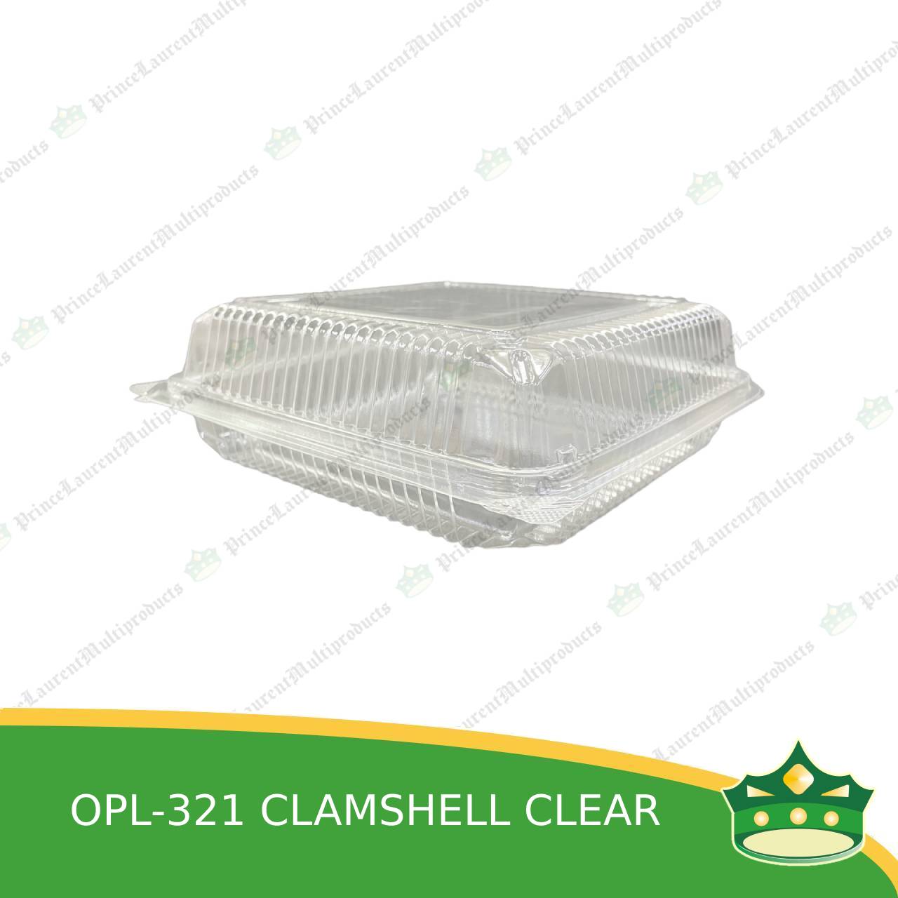 [50 pcs] clear clamshell OPL-321 OPS clearview food containers for any food products, muffins, cakes, chiffon, cupcakes, salad, fruit, baked goods