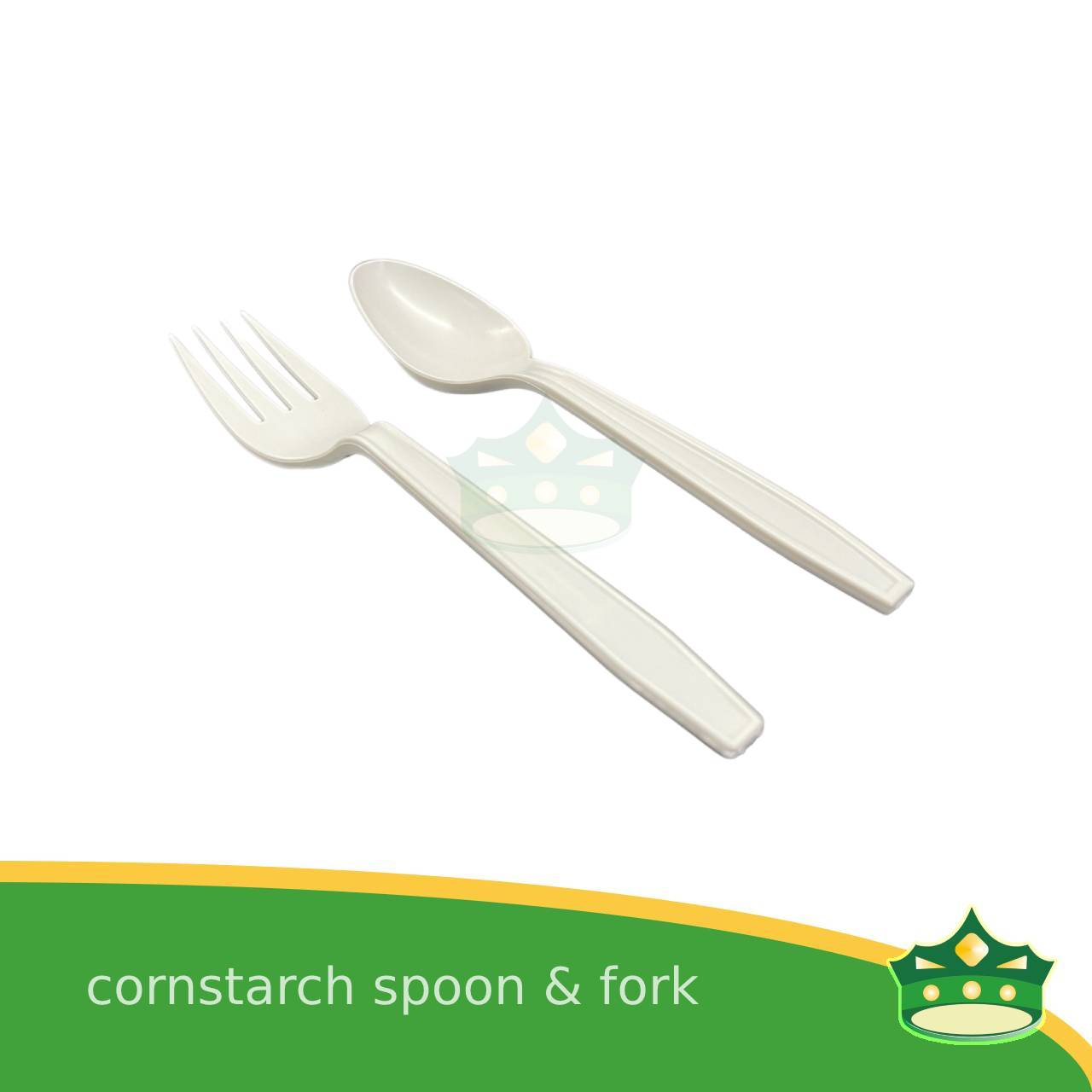 [25 pcs] compostable cornstarch spoon and fork biodegradable disposable for takeout utensils