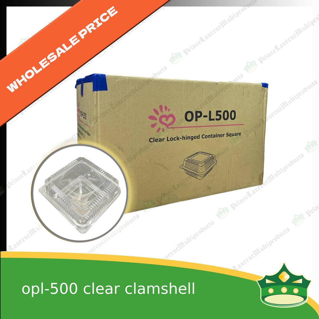 [1 case] clear clamshell OPL500 OPS clearview food containers for any food products, muffins, cakes, chiffon, cupcakes, salad, fruit, baked goods