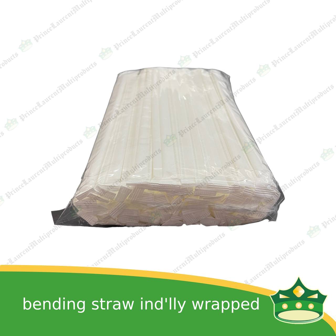 [100 pcs] bending straw white individually paper wrapped
