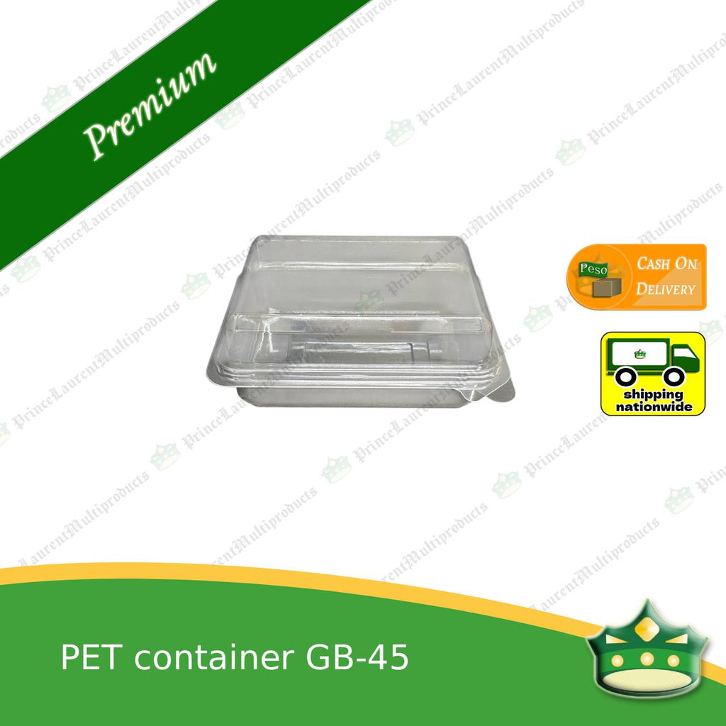 [50 pcs] PET container clear clamshell GB-45 (3x4x2 inches) for any baked products or food delicacies