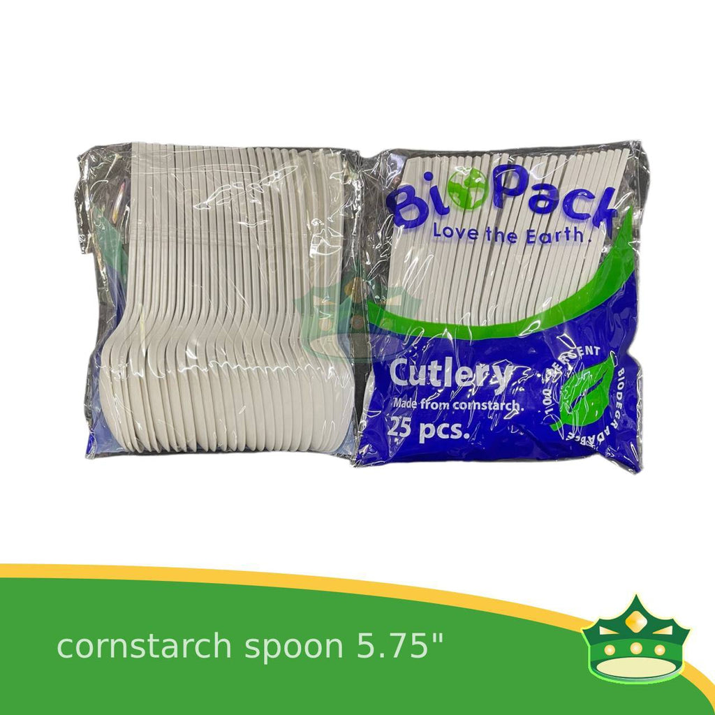 [25 pcs] compostable cornstarch spoon and fork biodegradable disposable for takeout utensils