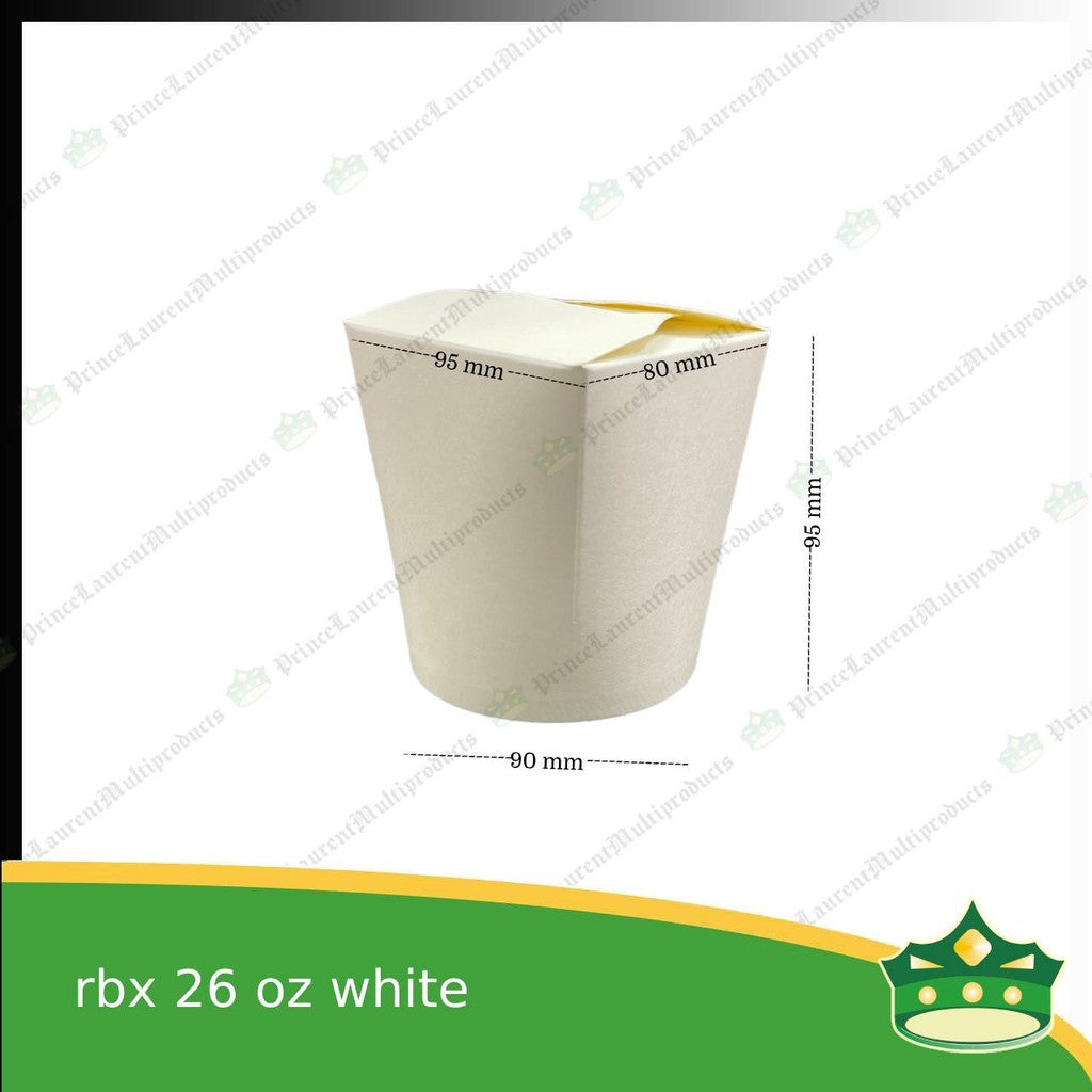 [1 case] noodle box 26 oz / noodle cup paper /rice in a box 770cc white with PE lam for takeout
