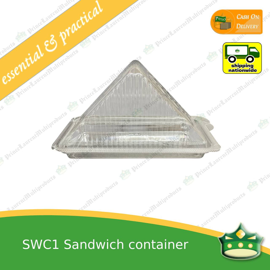 [50 pcs] BIG sandwich container clear OPS clamshell for sliced sandwiches gourmet sandwich