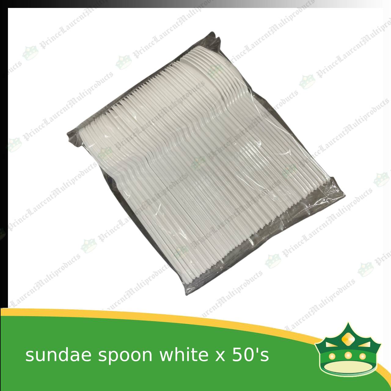 [50 pcs] sundae, dessert or mini plastic spoon white
