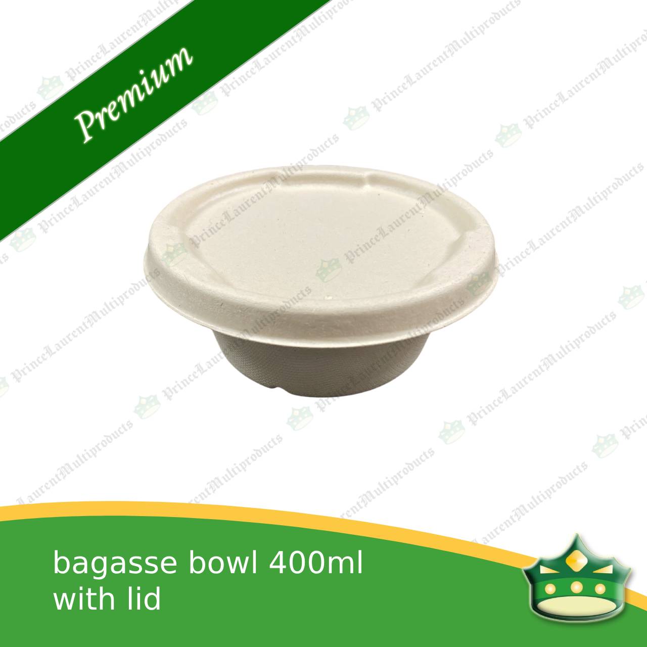 [50 pcs] bagasse bowl with lid 400 ml compostable biodegradable bowl for soup, salads, rice meals