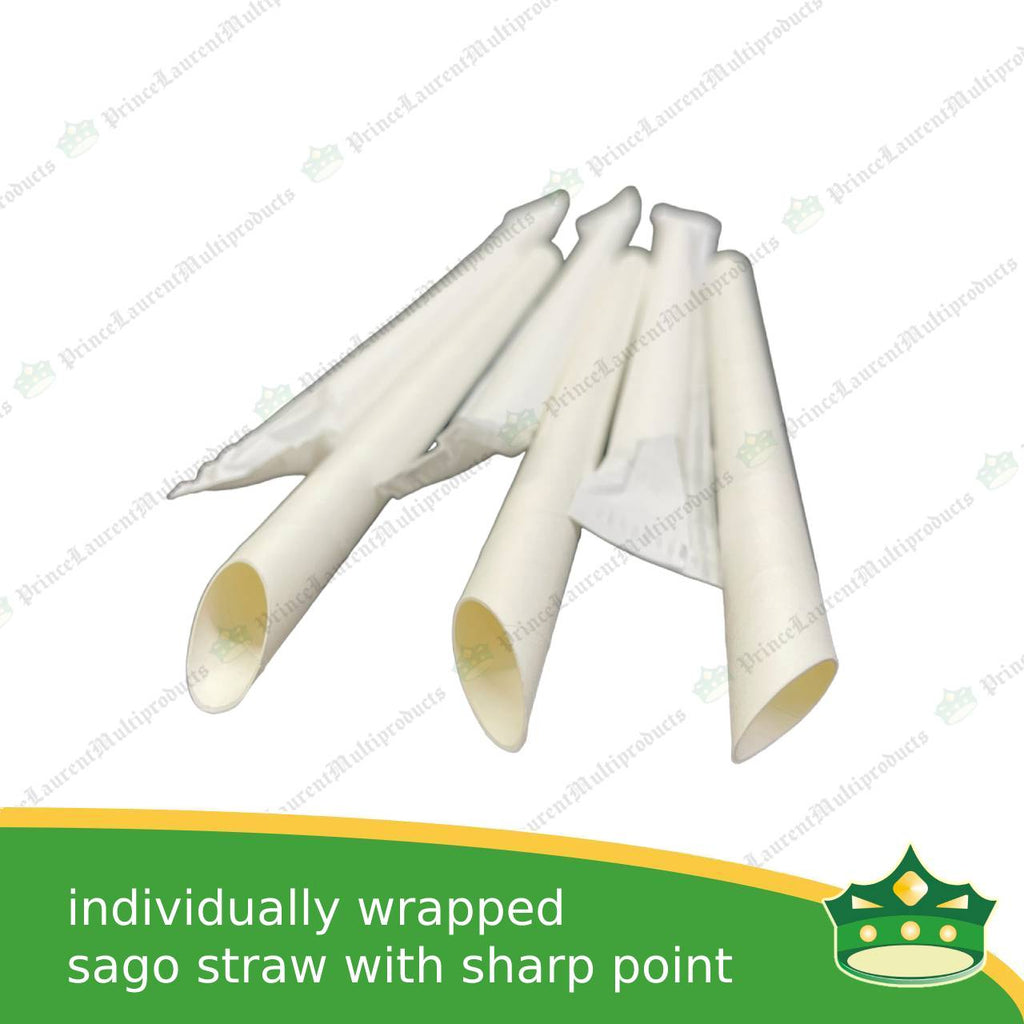 [50 pcs] paper straw boba sago straw 12mm hole with sharp pointed tip with or without wrap for milktea, shakes, boba, cold drinks, juices, milkshakes