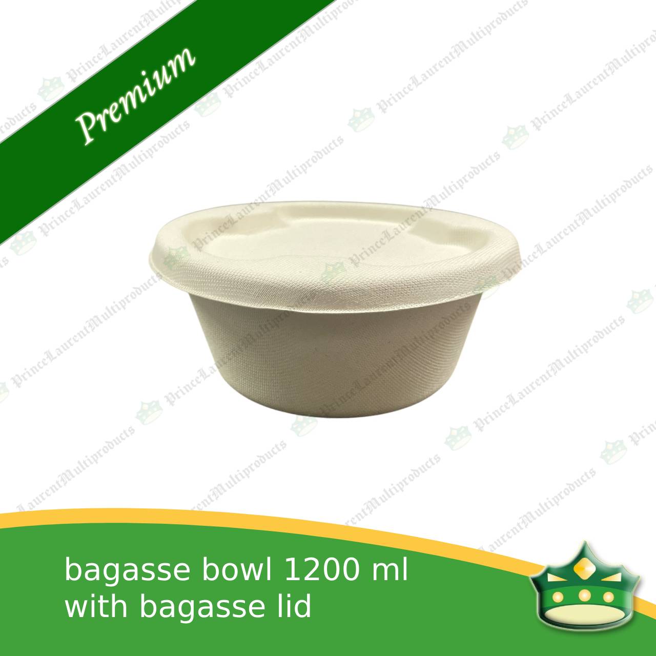 [125 pcs] bagasse salad bowl with lid 1200ml compostable biodegradable bowl for salads and rice meal