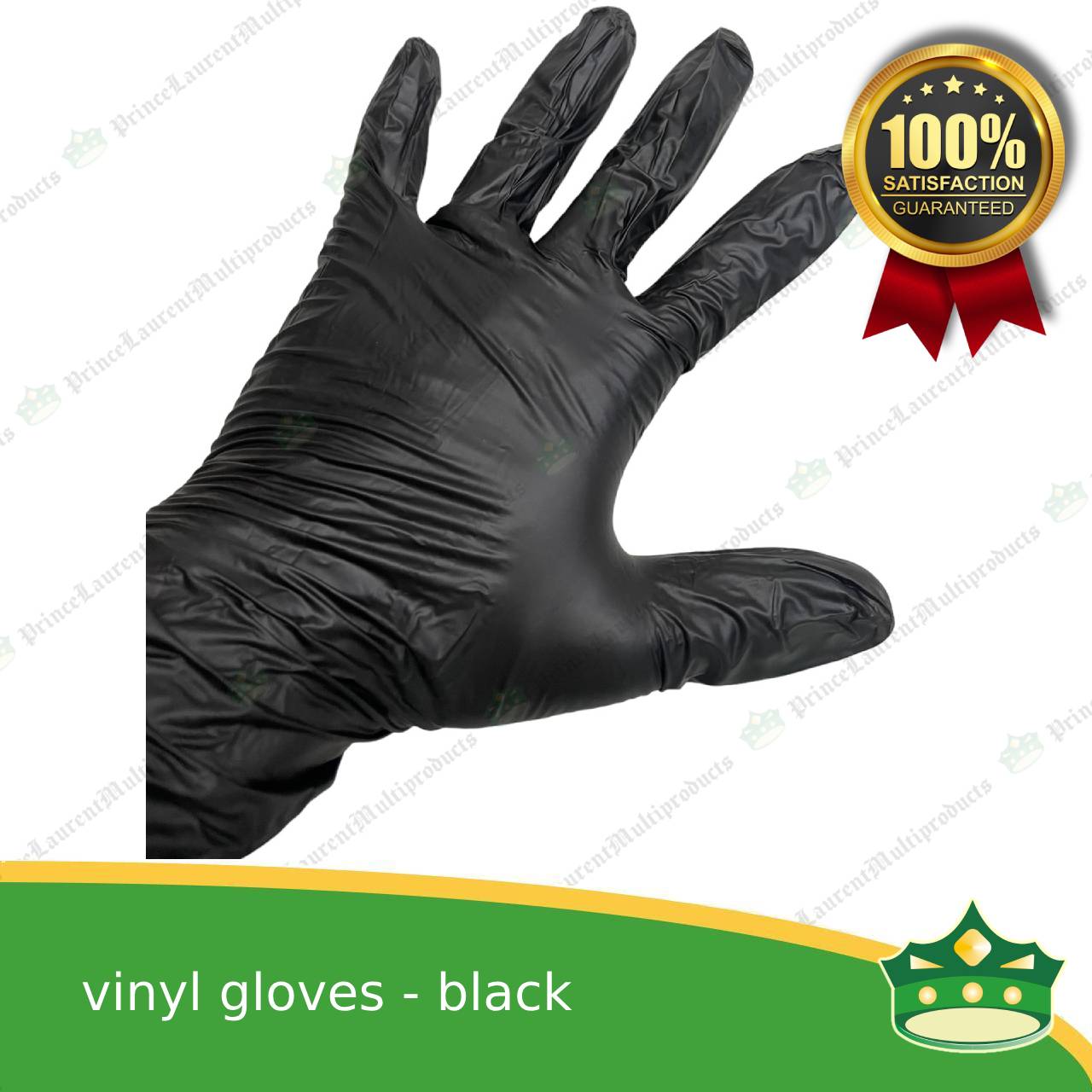[100 pcs] vinyl disposable gloves black medium, large, XL for food preparation essential