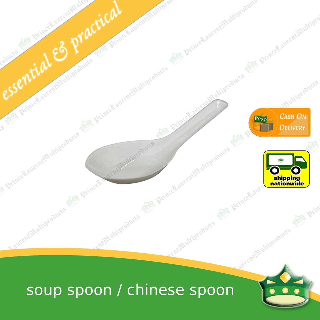 [25 pcs] plastic soup spoon white or disposable Chinese spoon for soups, desserts