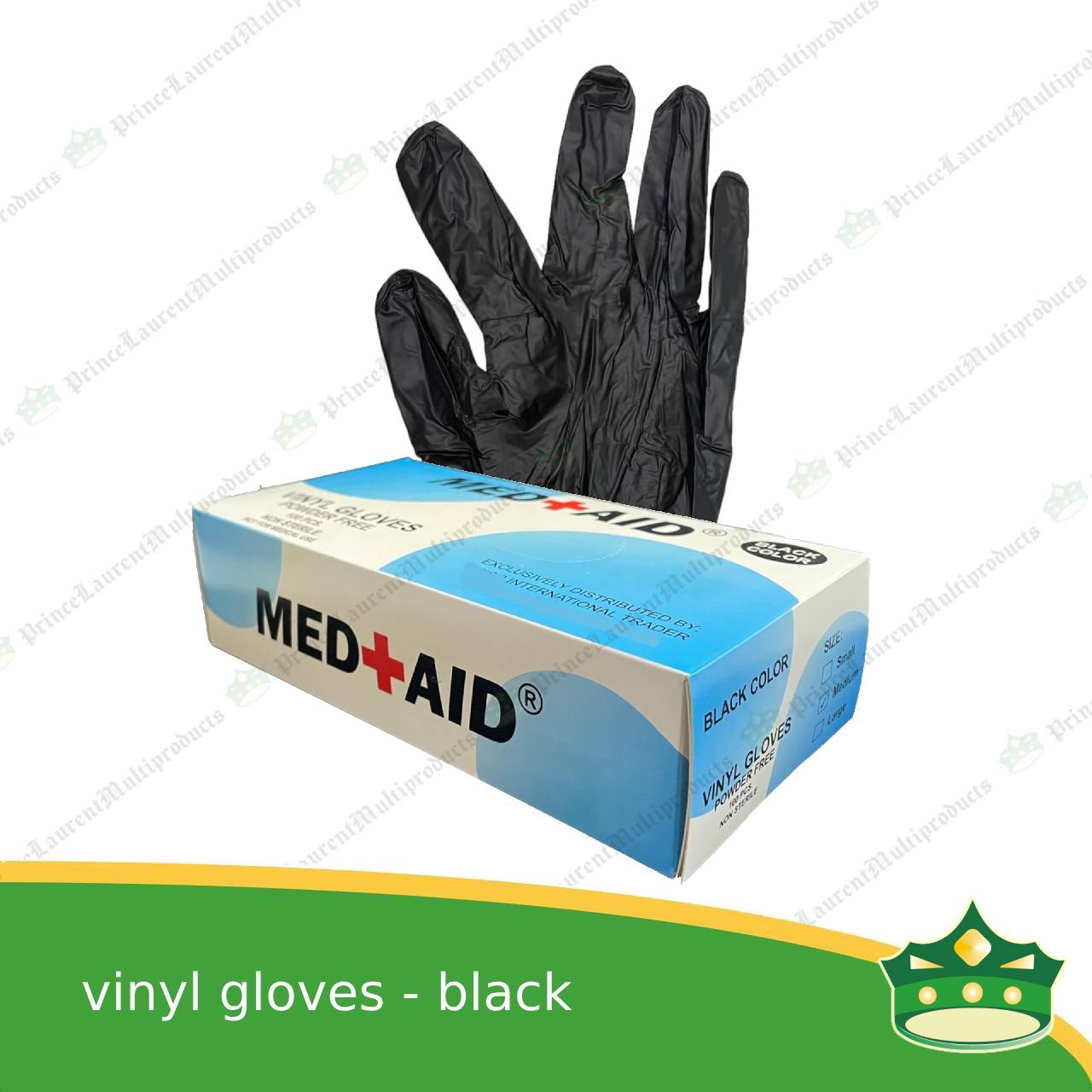 [100 pcs] vinyl disposable gloves black medium, large, XL for food preparation essential