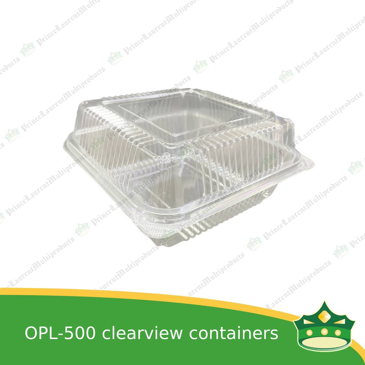 [50 pcs] clear clamshell OPL500 OPS clearview food containers for any food products, muffins, cakes, chiffon, cupcakes, salad, fruit, baked goods