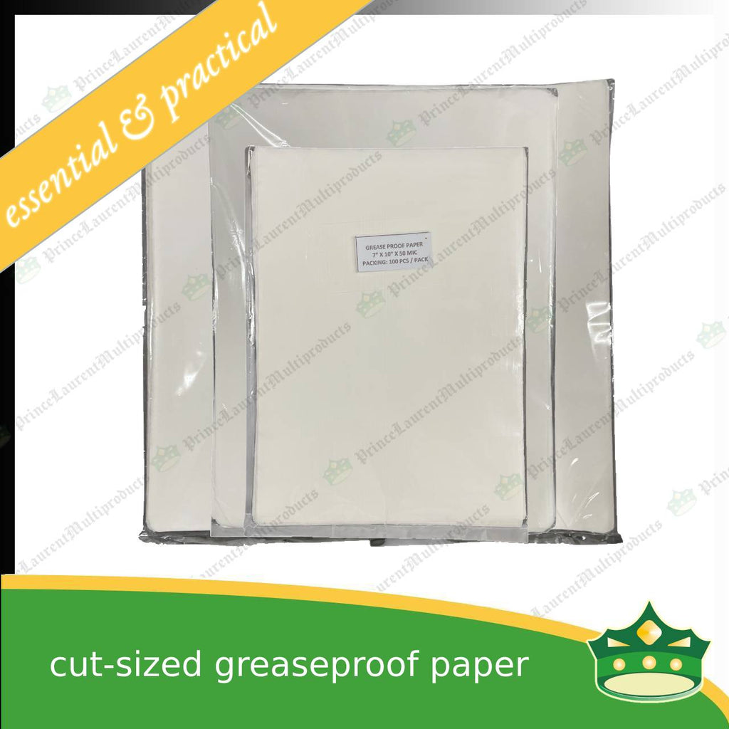 [100 pcs] cut-sized greaseproof paper sheet 50 microns for wrapping food, other products, baking and cooking
