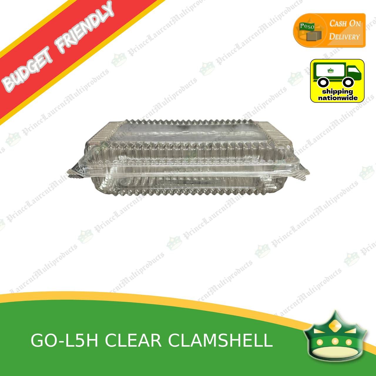 [50 pcs] clear clamshell GO-L5H C301 OPS clearview food containers for any food products, Leche flans, tarts, macaroons, salad, fruits, baked goods