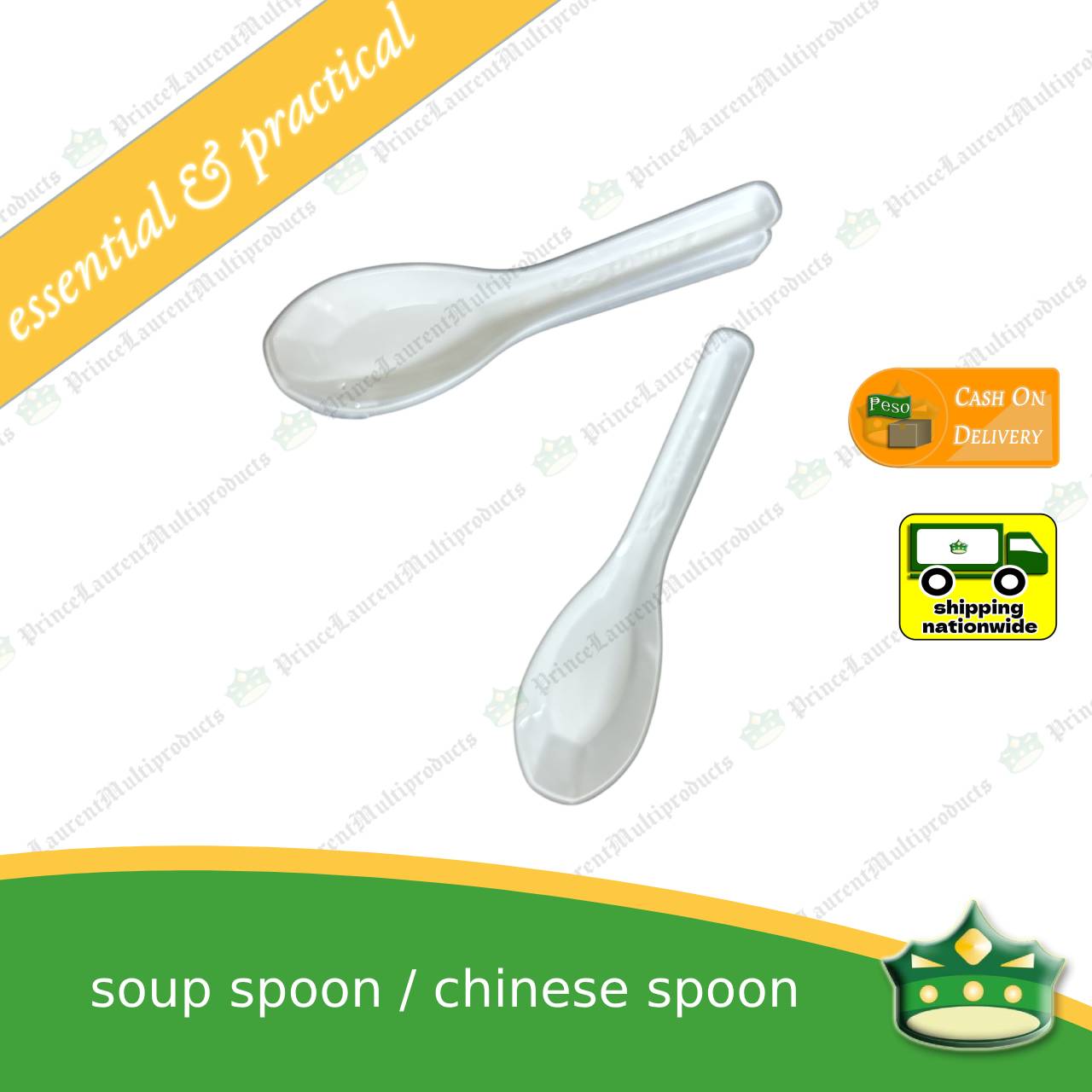 [25 pcs] plastic soup spoon white or disposable Chinese spoon for soups, desserts