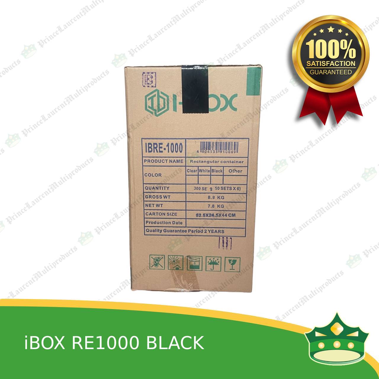 [300 pcs] IBOX brand re1000 BLACK microwavable plastic rectangular containers take out for meals and other food products