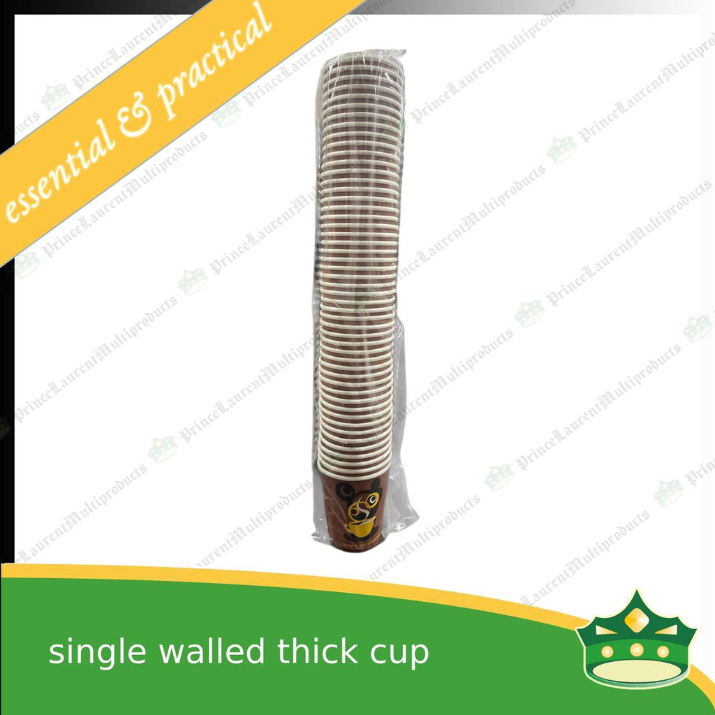 [100 pcs] single walled coffee cup with print 9oz with or without lid for brew coffee, brew tea, hot chocolate or any hot beverages