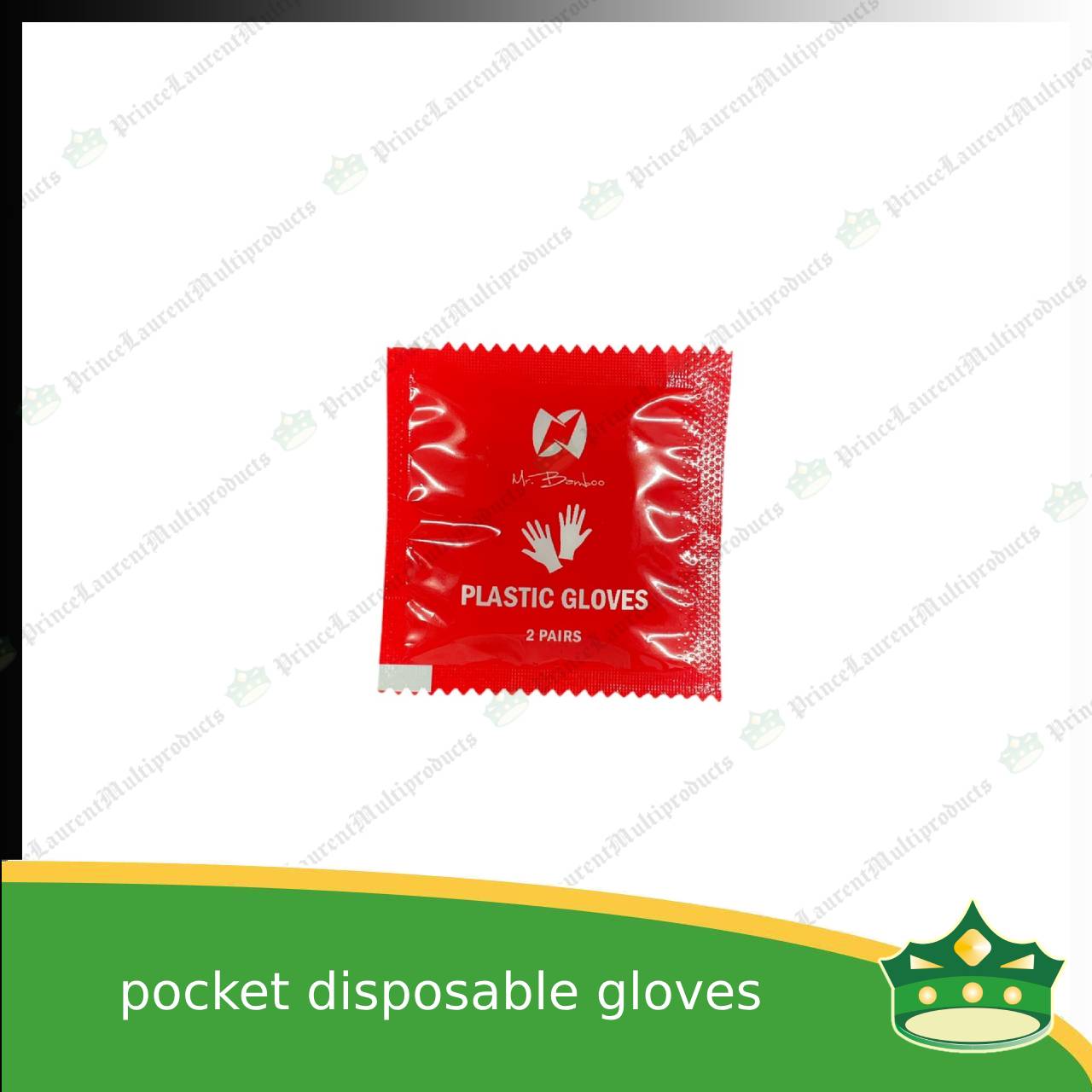 [250 sets] plastic disposable gloves transparent 2 pieces individually packed in satchet