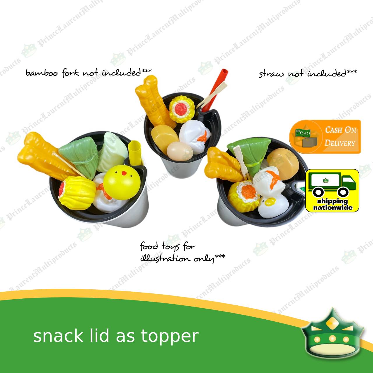 [50 pcs] snack lid topper insert cup topper for combo meal 2in1 fries and drink, dimsum topper, fishballs topper, meatballs topper or any snack combo with beverage