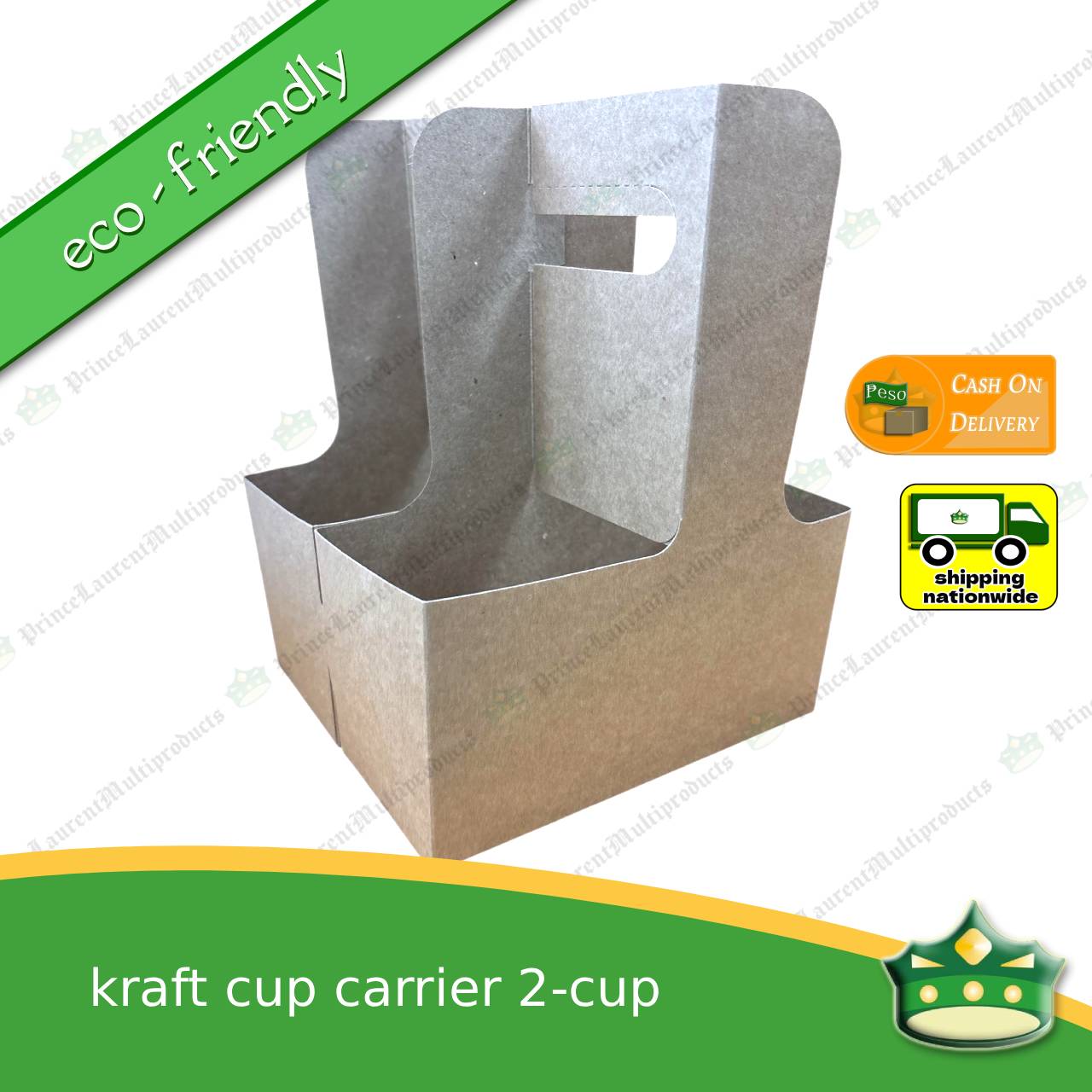 [50 pcs] kraft cup carrier carton 2-cups to 4-cups for take out of beverages, milktea, coffee