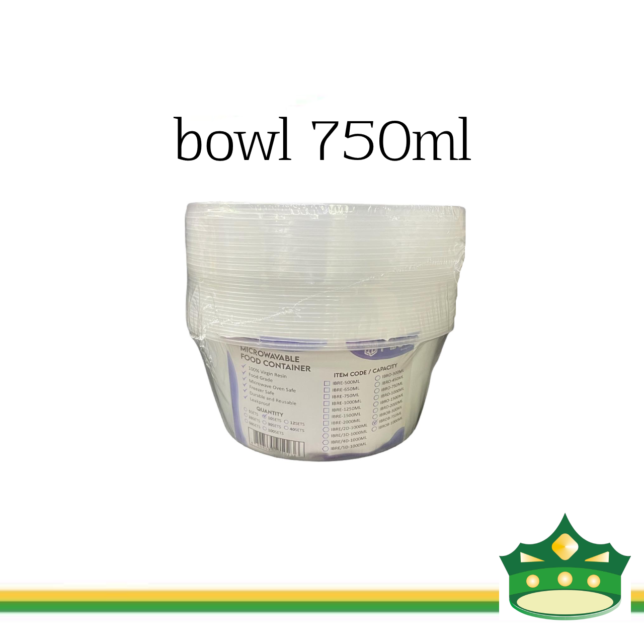 (10 pcs) IBOX brand microwavable plastic bowl containers with lid for take out of noodles soup and other food products