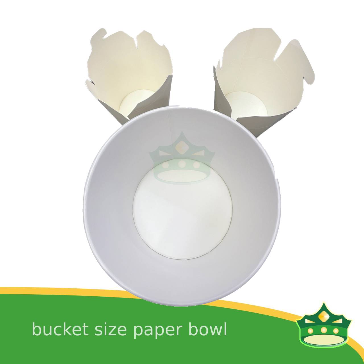 [50 pcs] chicken bucket bowl 85oz paper white for 6 to 8 pcs chicken or other large quantity orders of snacks or meals
