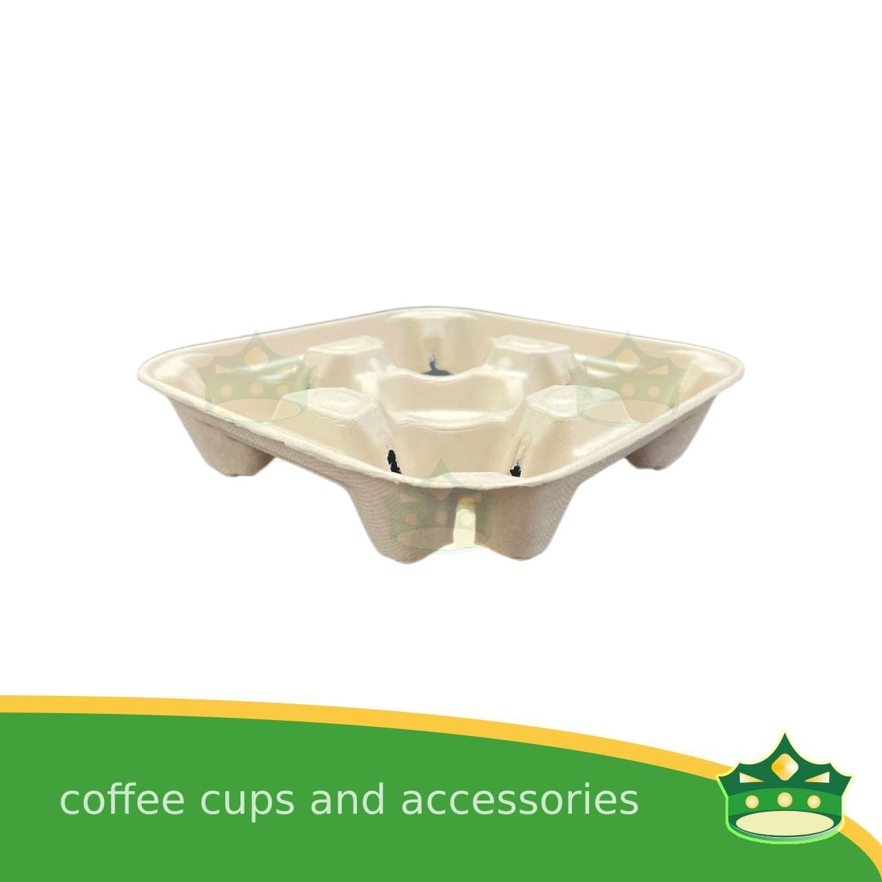 [50 pcs] bagasse coffee take-out tray, coffee cup holder by 2 cups or 4 cups hole trays to hold cups steadily